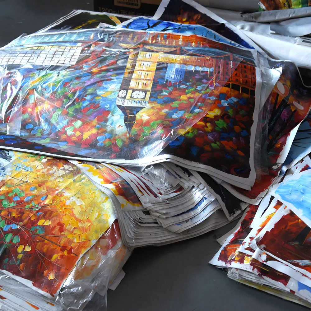 Impressionist Red Flower Vase  Picture  3D Wall Art Oil  Painting On Canvas