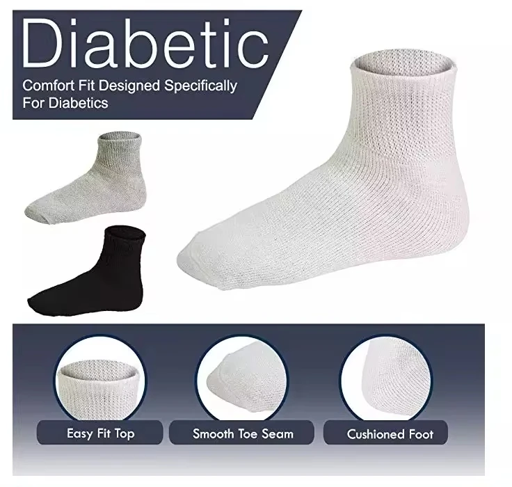 Non-Binding Loose Top Comfortable Bamboo Medical Hospital Socks Seamless Diabetic Compression Socks Unisex