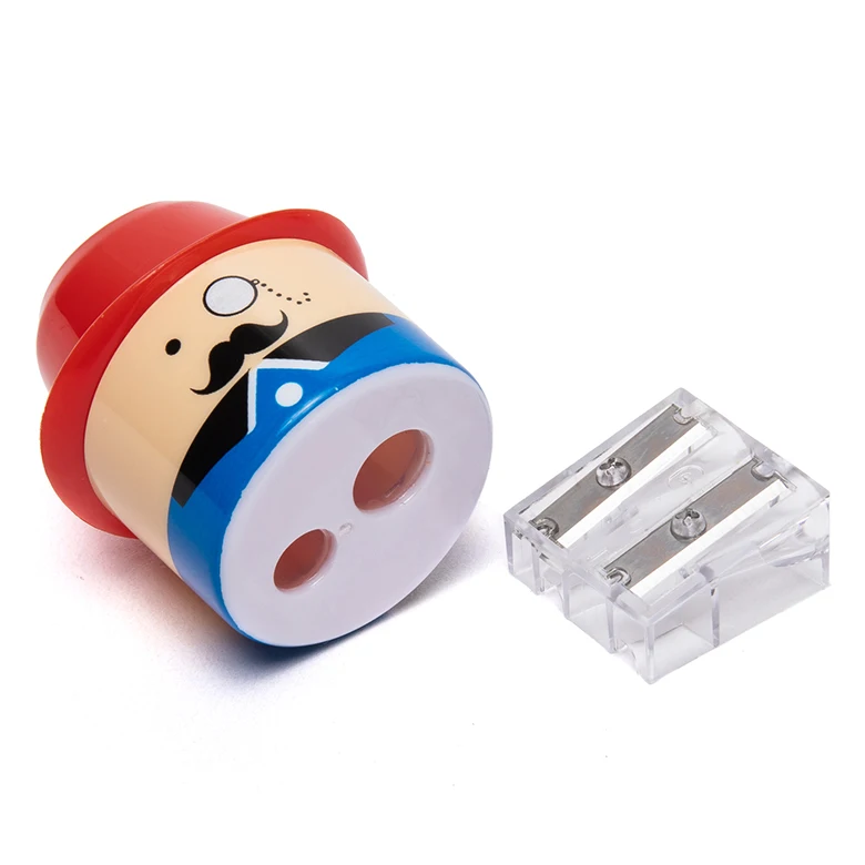 
patent kid baby child safe anti swallow cartoon beard man wholesale cute funny school kids pencil sharpener with shell 