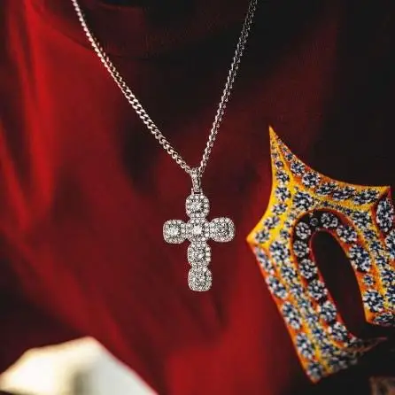 luxury long necklace wide heavy cross pendant charm chain iced out bling chain boy men cool top quality hiphop chain necklace