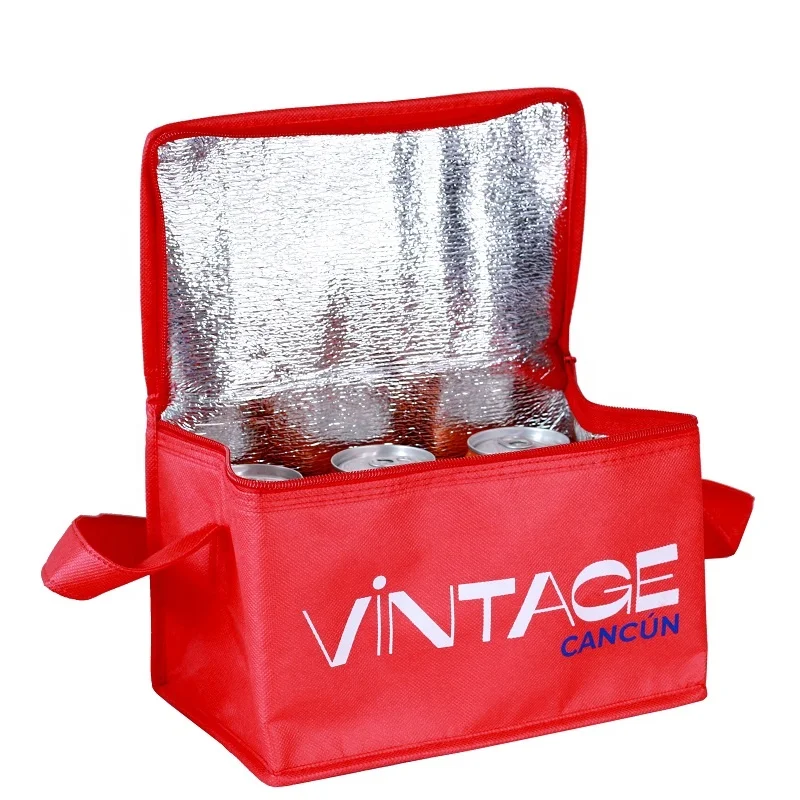 Cheap quality grocery packaging custom logo small size non woven tote insulated cooler bag for cans
