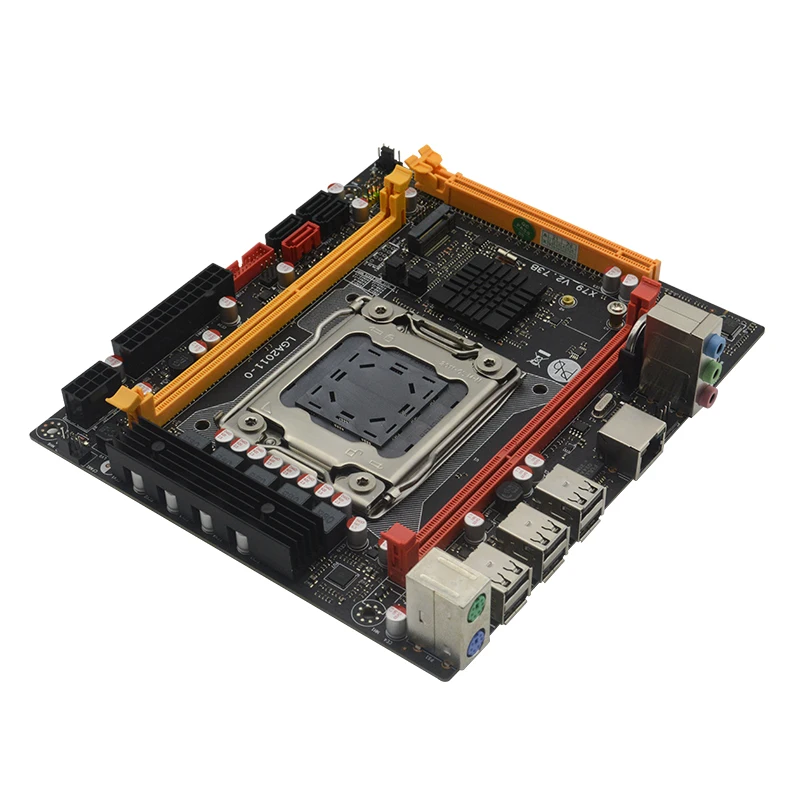Заводская компьютерная материнская плата OEM/ODM LGA2011 X79 для рабочего стола двухканальный DDR3 макс. 64 Гб M.2 порт 5-фазный источник питания