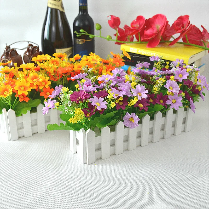 Artificial flowers flowers plastic flowers desktop kindergarten corner shelter simulation of plants potted ornaments fence