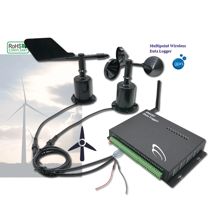 GPRS gsm real-time remote monitoring data logger gps gprs guard tour monitoring wind generation system for smart farm