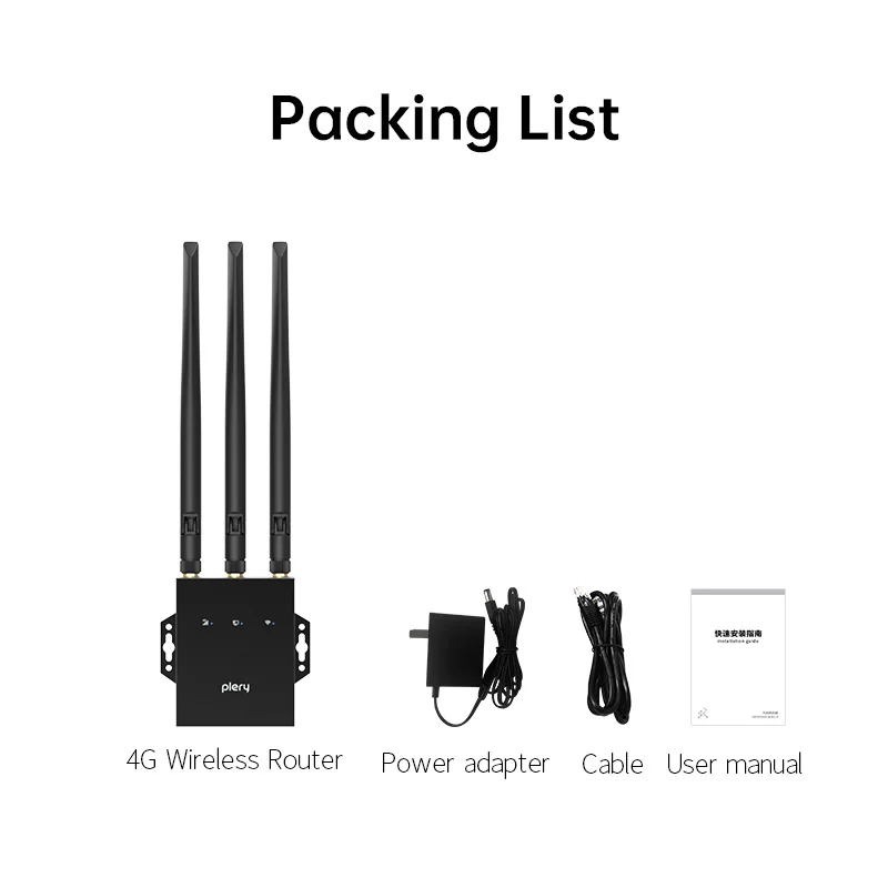 Plery R802 WiFi6 4G Router for Outdoor Use with VPN Firewall and Removable Antenna Support router