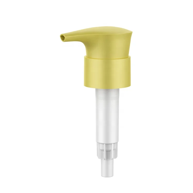 Factory Directly Provide New Design Lotion Pump Yellow Pp Plastic Smooth Outer Spring Screw Lock 24/410 28/410 Gel Pump