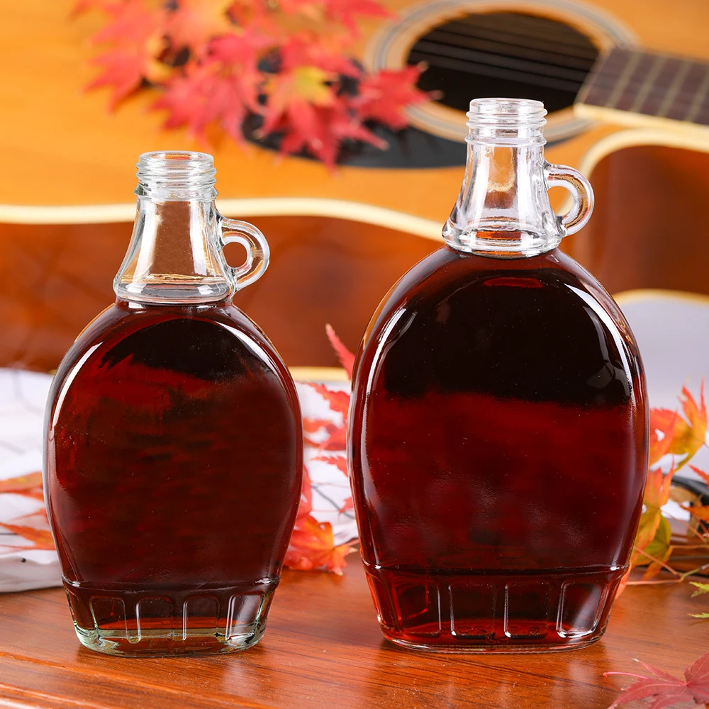 Spot wholesale 250 ml 375 ml 500 ml maple syrup glass bottle