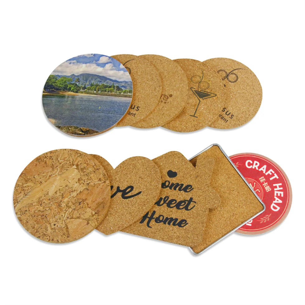 13 years factory supply custom MDF square cork coasters round cup for drink