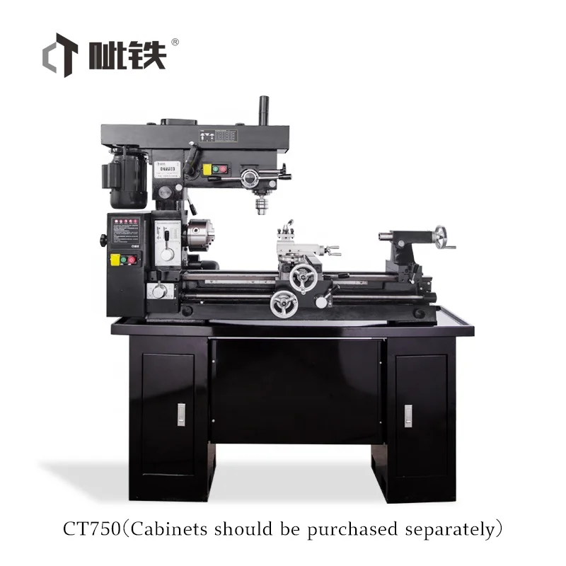 CT750 Multi-function Turning and Drilling and Milling Machine with CE 220V CE ISO 1.5 Years Provided 1450*570*980mm CN;ANH 1mm/s