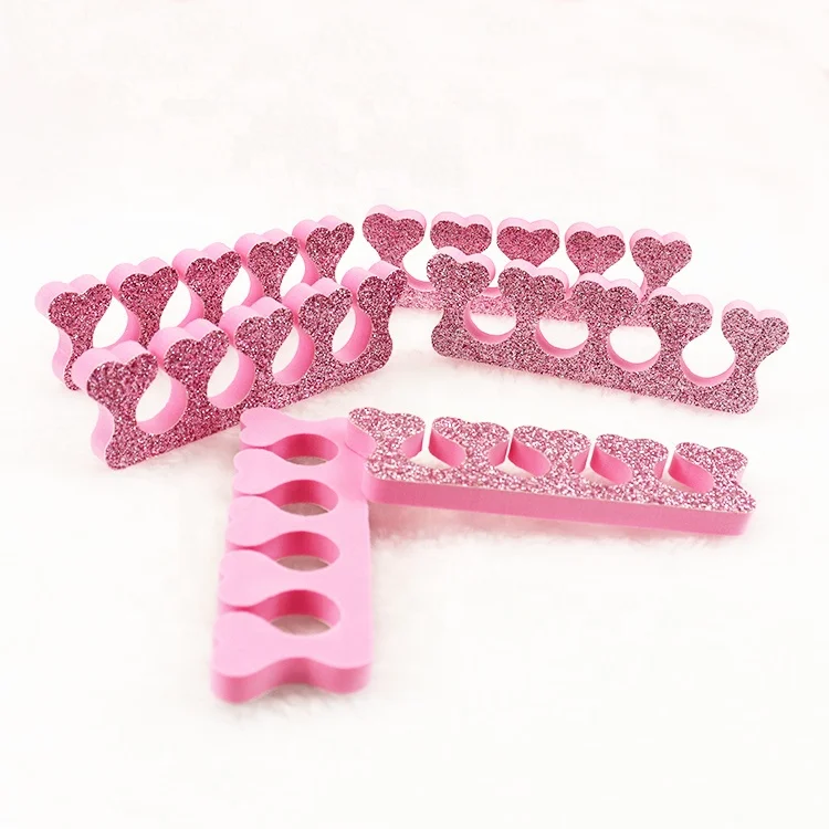 Ziri Factory Supply Nail Art Tools  EVA  finger Separator with glitter