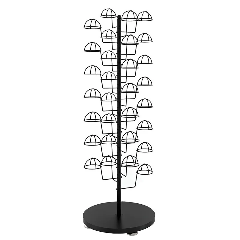 Steel Coating Black Irregular Hat Display Stand for Retail Store