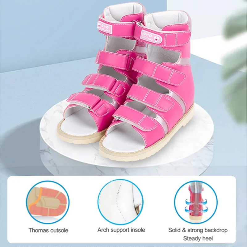 Children clubfoot flatfeet X/O Leg orthotic corrective shoes stylish kid girls summer footwear fancy sandals
