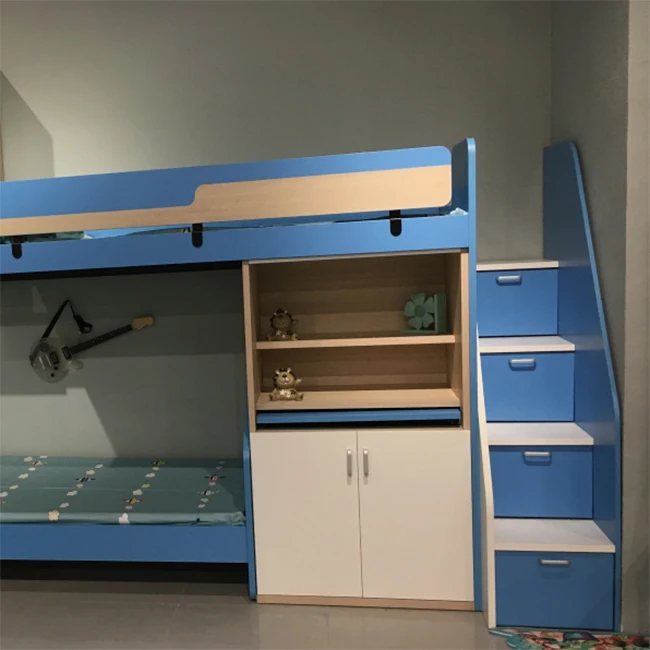 Высококачественная детская мебель для спальни EUBK108 детская двухъярусная кровать с столом