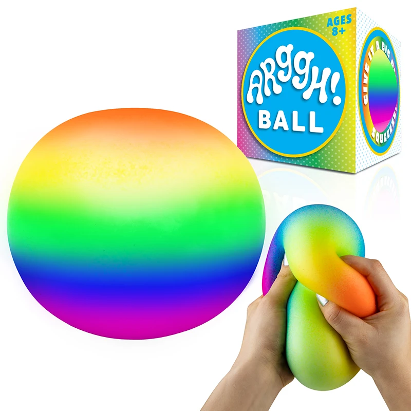 Wholesale TPR Sensory Squeeze ball Toys Anti Stress Relief Rainbow 7 cm Giant Stress Ball