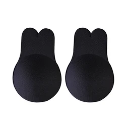 Reusable invisible lift up bra Strapless Lift Nipple Cover Silicone Rabbit Shape Nipple Sticker
