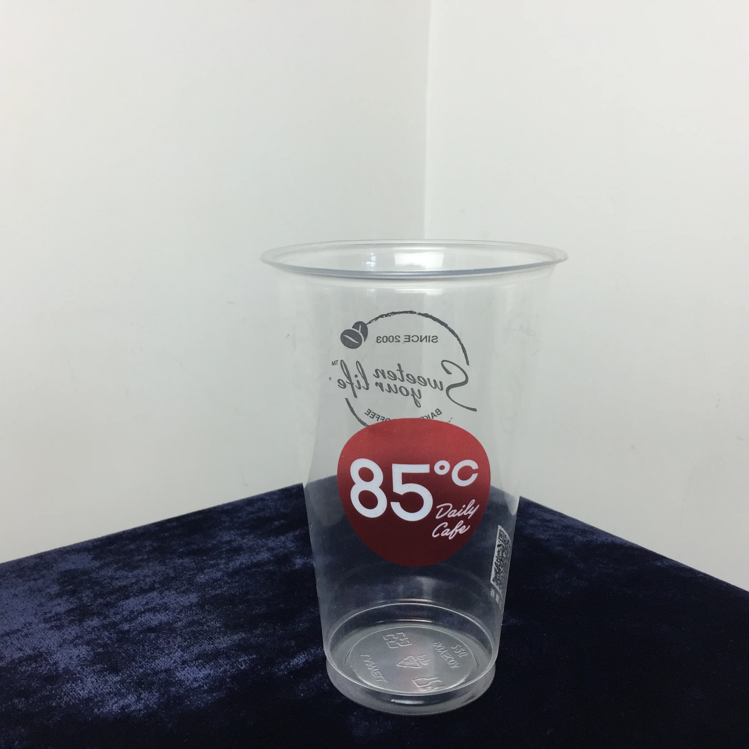 18oz 500ml Disposable Printing Customized Clear High Quality Milkshake Juice Plastic PP Water Glass With Cover And Straw