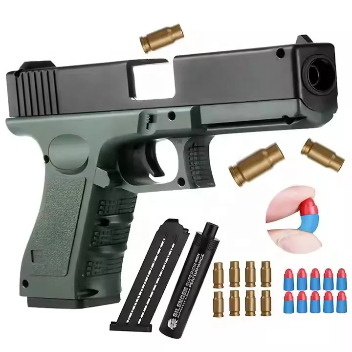YW Hot Selling wholesale Shooting Game Toy Guns plastic toy pistol supplier shipping 1911 soft bullet toy guns for kids adults