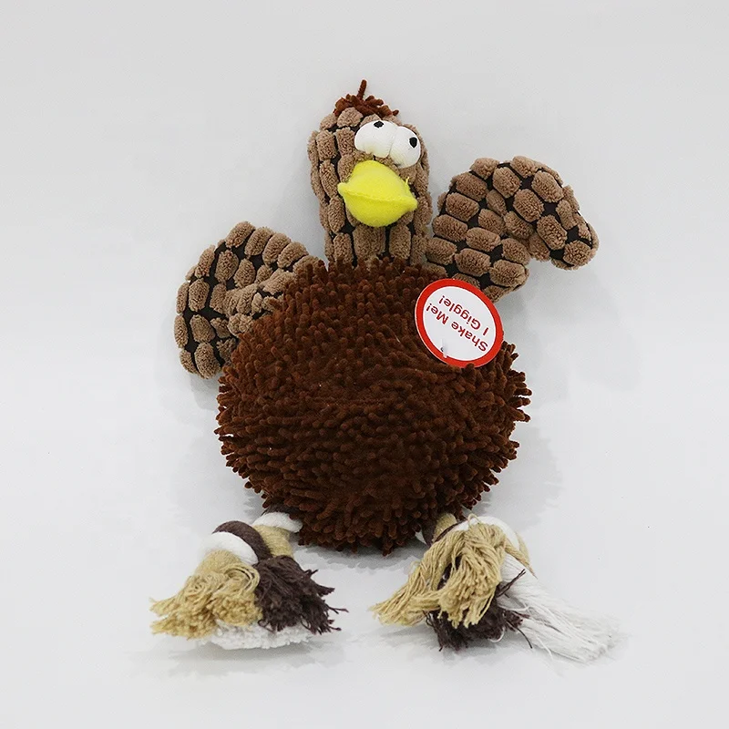 Pet New Fashion Cute Chew Durable Interaction Cotton Rope Squeaky Soft Plush Puppy Dog Cat Toy
