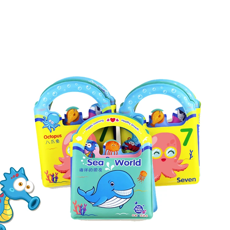 
Customize Baby Water Proof Plastic Bath Time Activity Book, Baby EVA Bath Toy Book 