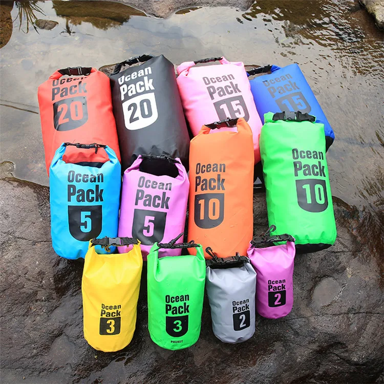 Outdoor Hiking 20L camping waterproof dry bag backpack ocean pack  swimming floating PVC waterproof dry bag