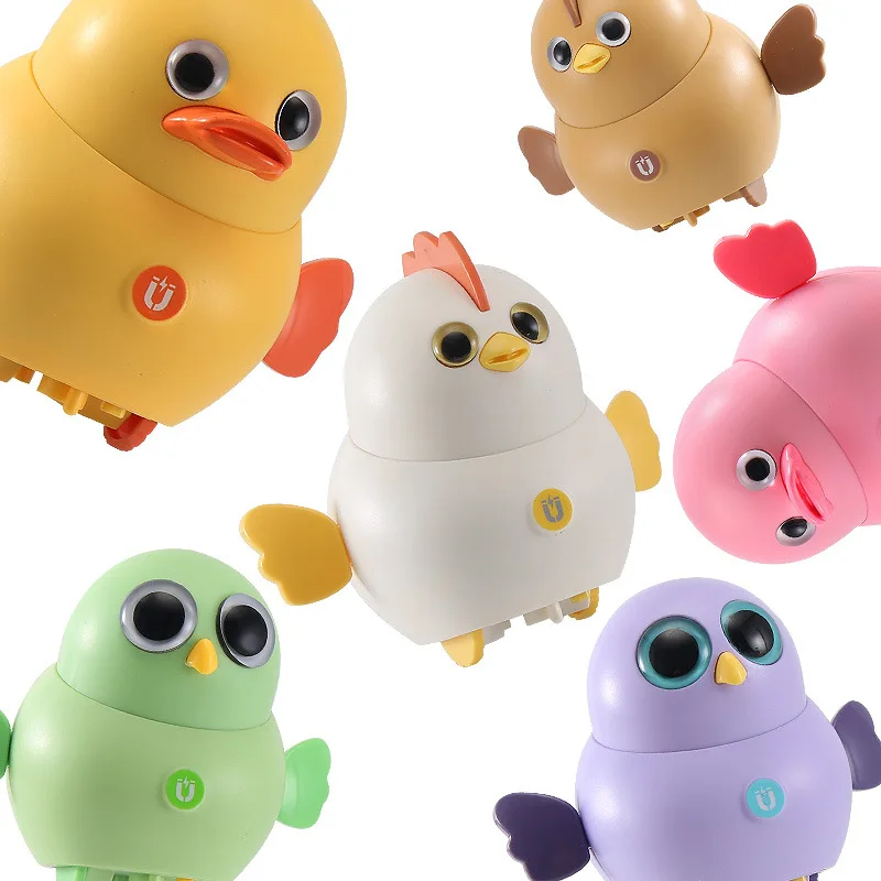 Cube Wibble-Wobble Duck Baby Chicken Swinging Animal Toys Electronic Pet Crawling Toy Magnetic Electric Pet Little Yellow Duck
