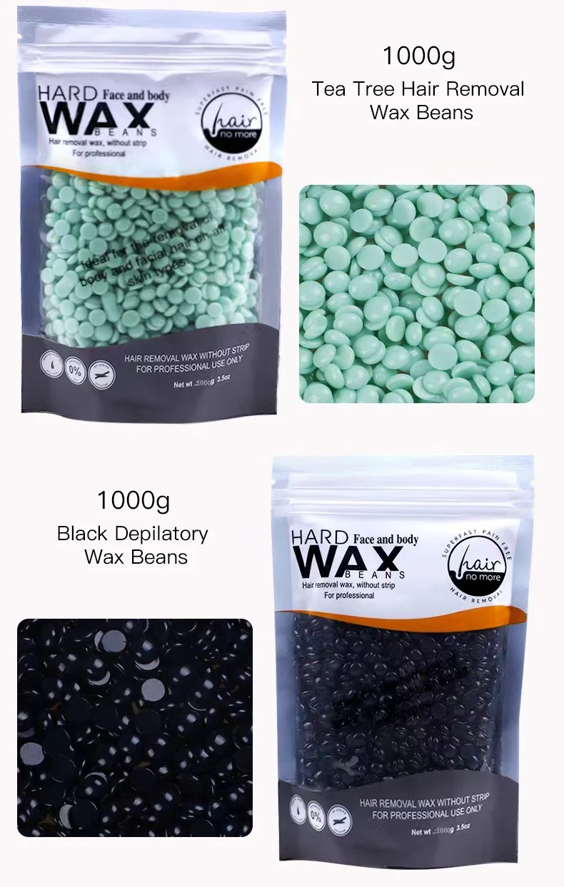 Private Label Bulk Hard Face Heat Honey Chocolate Tea Tree Nose Waxing Cream Hair Remover Gel Wax
