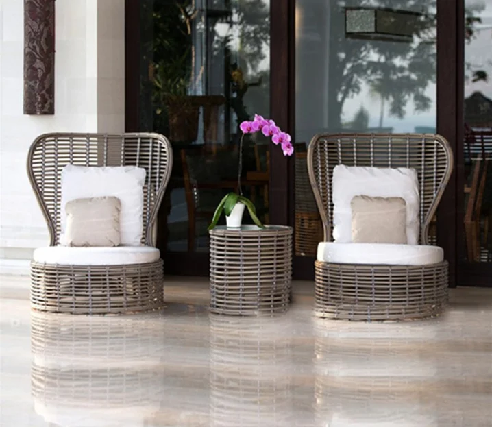 Modern design fashion wicker chair set outdoor furniture rattan garden chair set