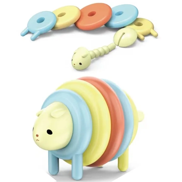 2022 early education assemble animal learning stacking rings plastic spielzeug other educational toys for baby