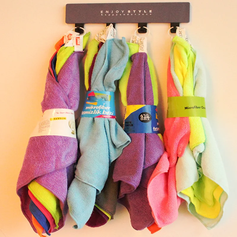 
Manufacturer Sale Polyester Polyamide Microfiber Fabric 5pcs Colorful Set Cleaning Cloth 