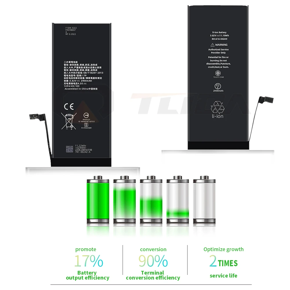 Factory direct hot sale high capacity 100% original battery for iphone 7p Li Polymer Battery For Phone
