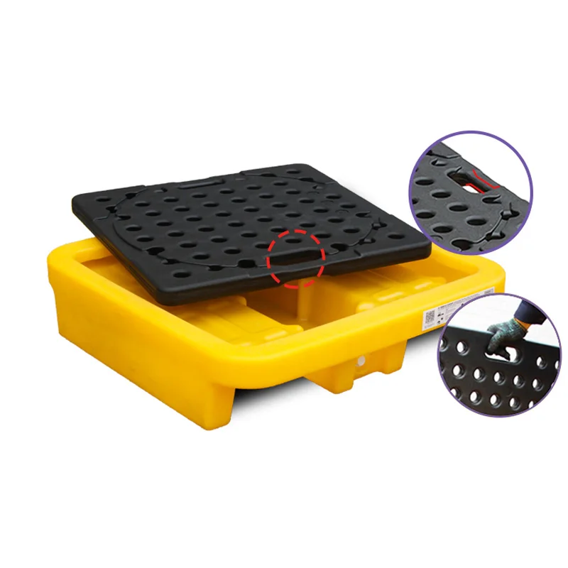 small Spill pallet 1Drum  Spill Containment Pallet Manufacturer sales Nestable Heavy Duty spill control pallet