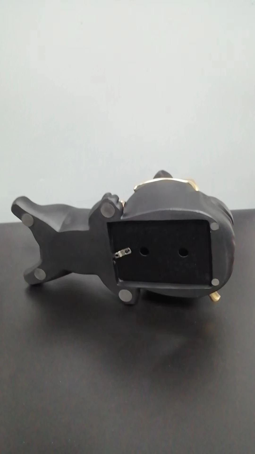 2023 NEW POLYRESIN BEIGE BLACK WHITE ANIMAL BULLDOG WITH GLASS TISSUE BRUSH HOLDER HOUSE HOME TABLETOP DECORATIVE STATUE GIFT