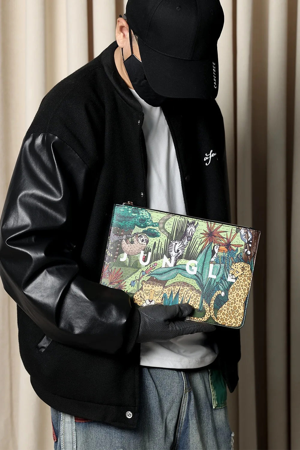 Korean Style Fashion Men Handbag Cartoon Printed Envelope Clutch Purse Bag Shoulder Messenger Bags For Girl Leather Clutch Purse