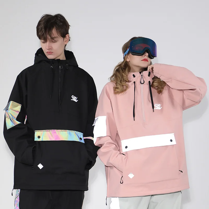 Новинка, Мужская толстовка для сноуборда softshell, водонепроницаемый ветрозащитный износостойкий светоотражающий лыжный костюм унисекс, куртка для женщин