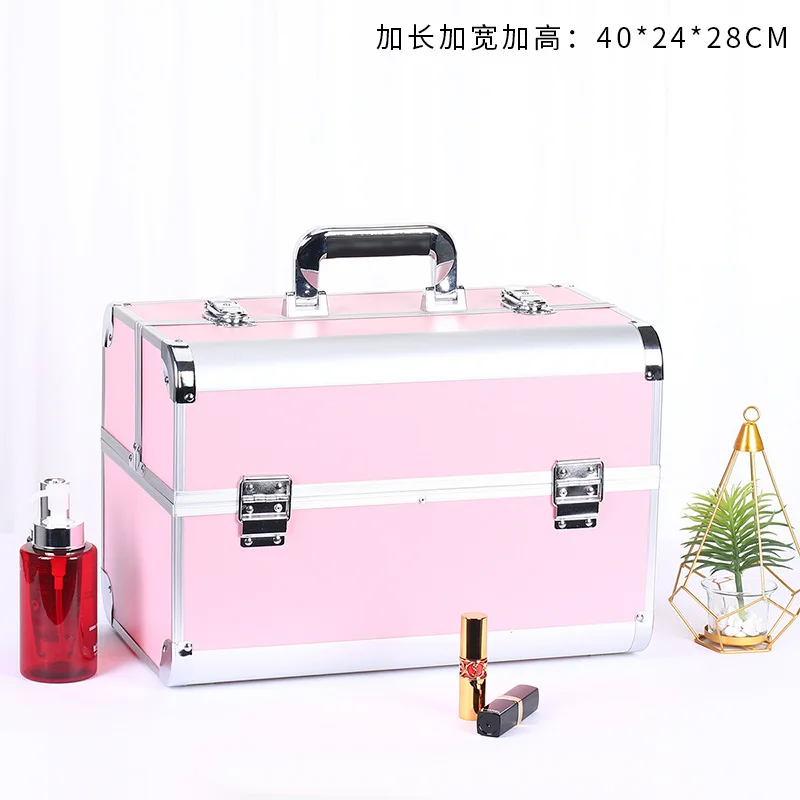 Cosmetics Make Up Trolley Beauty Case Vanity Box Large Capacity Beauty Salon Professional Aluminum Makeup