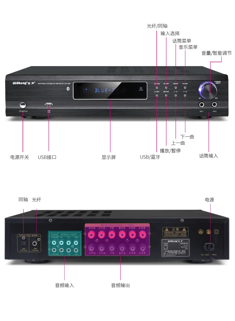 Wooden 5.1 Home Theater Audio K Song Set Karaoke Speaker Home Blue tooth Mobile Wireless Speaker 1000W