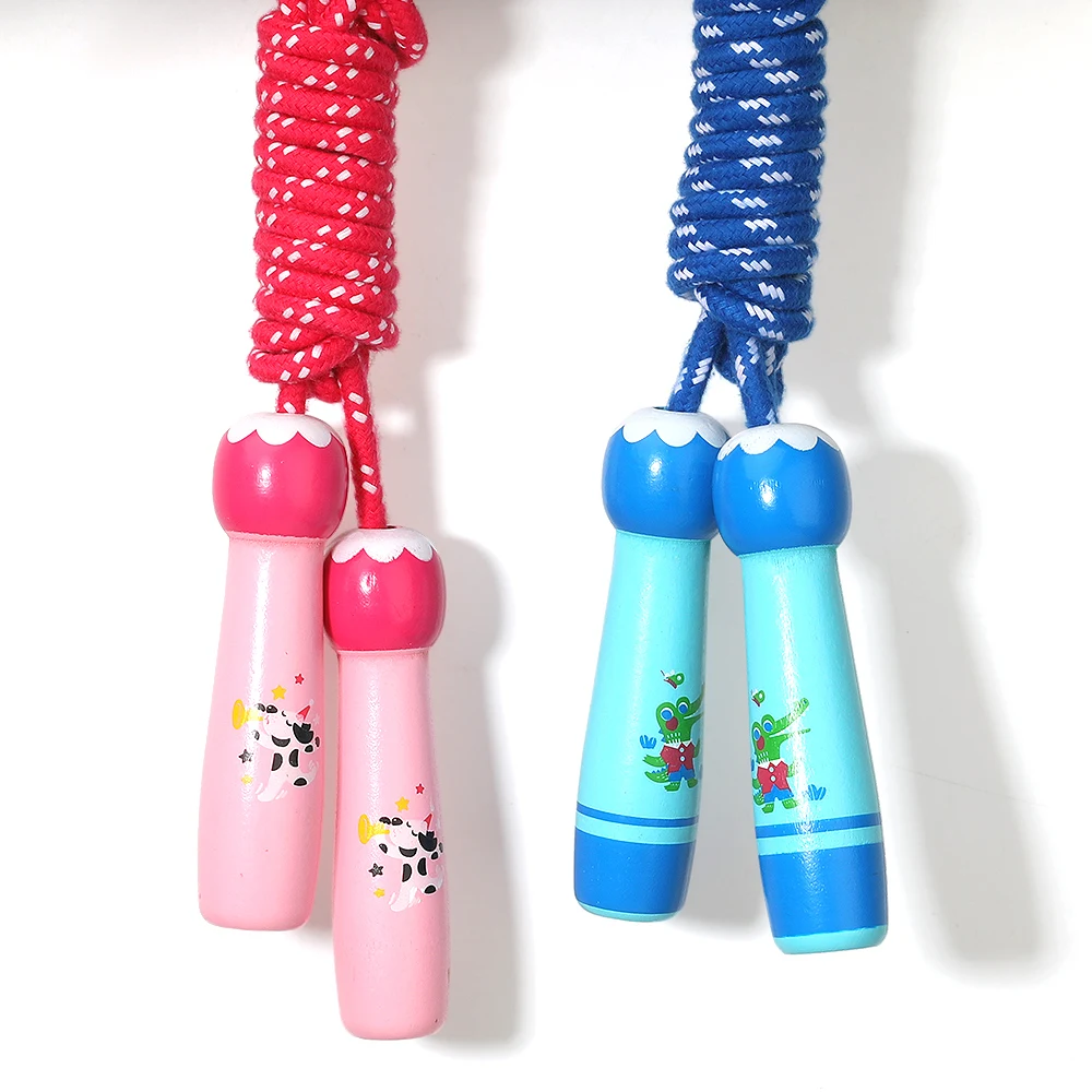 Sports Cotton cord rope boys girls rope Jump Rope with wooden handle