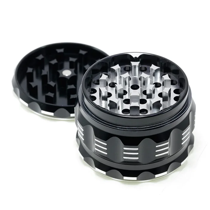 Polygon  Aluminum Alloy Grinder  Machine Aluminum 50x43mm 4 Layers Metal Herb Grinder custom logo