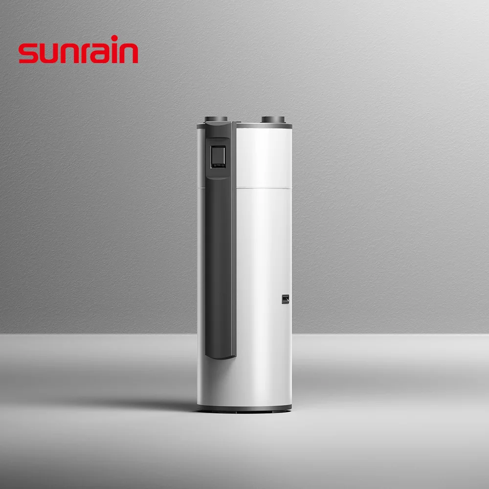 Sunrain R290 200L 250L 300L Enamel Tank WIFI Smart Control Top Kit Indoor Domestic All In One AirTo Water Heat Pump Water Heater