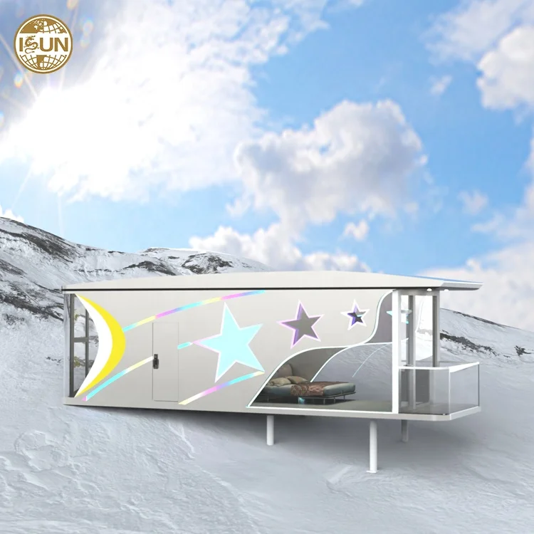 2023 Trending home real estate sunrooms & glass houses  40FT Hotel  prefab house capsule hotel cabin home