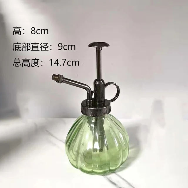 High Quality Garden Watering Can Small Simple Plant Mister Spray Color Glass Bottle with Copper Plastic Top Pump