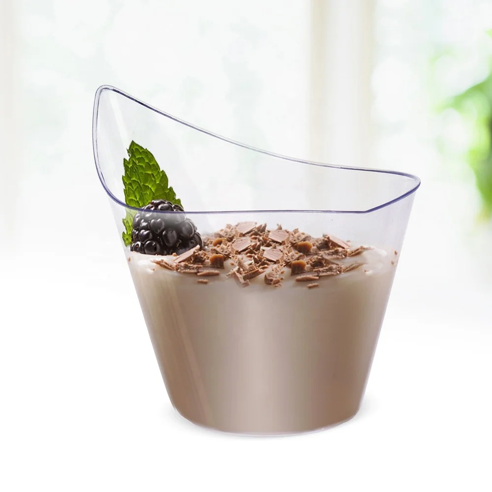 High quality customized irregular shape PS plastic 200ml dessert yogurt smoothie cup