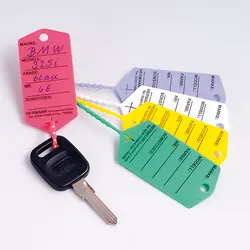Wholesale Colorful Mini Size Id Name Tags Plastic Key Chain Tags With Label Window Ring Holder