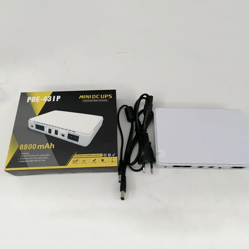 Mini UPS Backup 5v 9v 12v DC 15v 24v POE 431P 8800mah Uninterrupted Power Supply UPS for home use