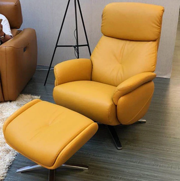 Кресло для отдыха шарнирное одиночное кресло из натуральной кожи с откидывающейся спинкой и подставкой для ног