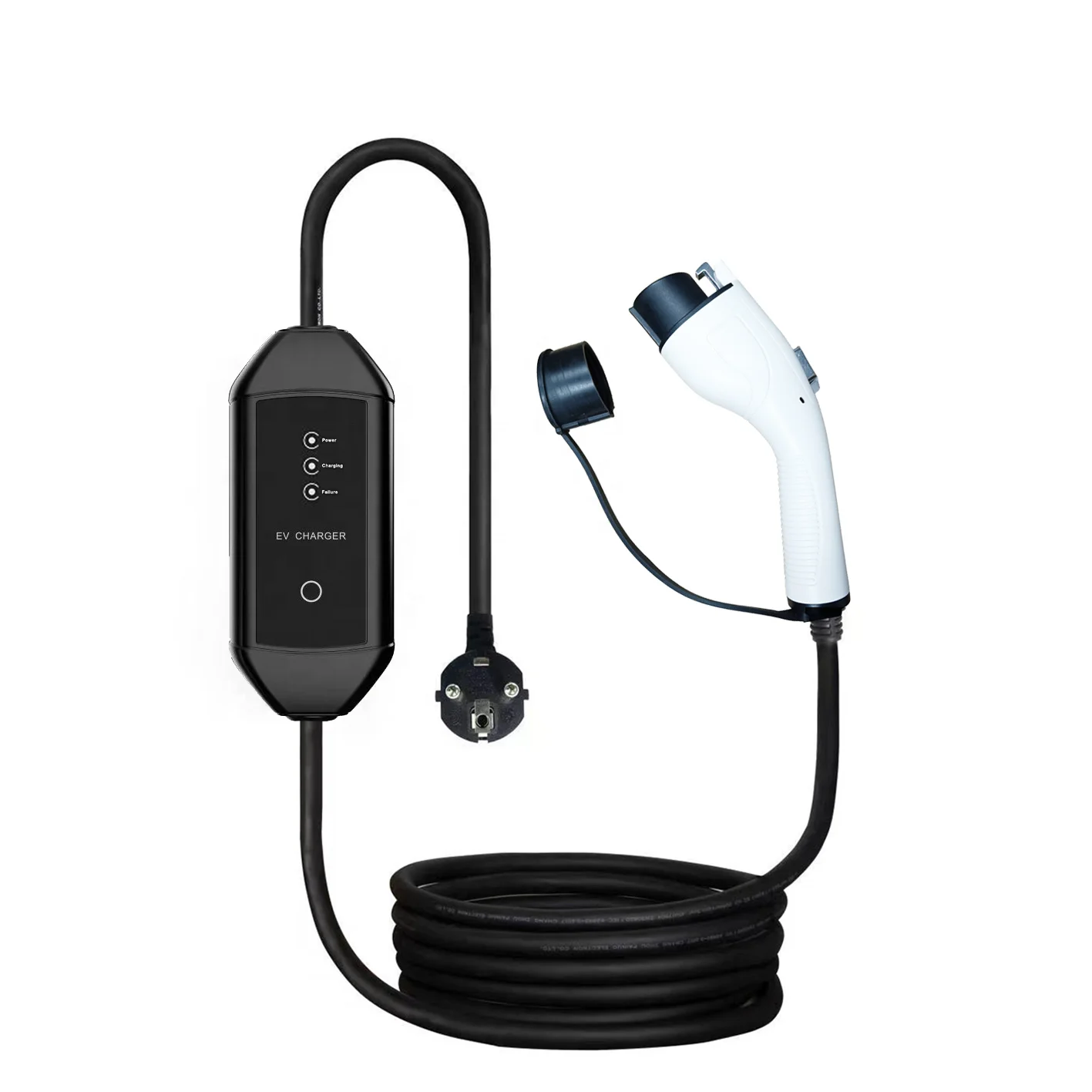 Type1 1 Phase 230V 32A  7KW  IP65  Portable EV Charger for electric car  control box LED indicator Adjustable Current