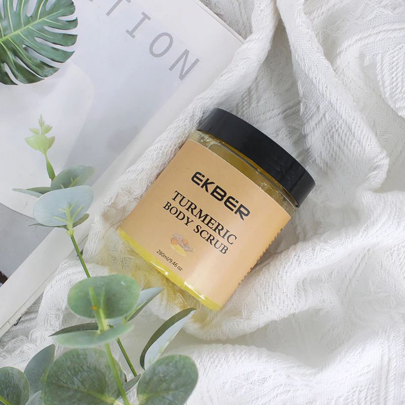 OEMODM оптовая продажа органический Осветляющий скраб для тела куркума витамин С отшелушивающий бодискраб взрослых