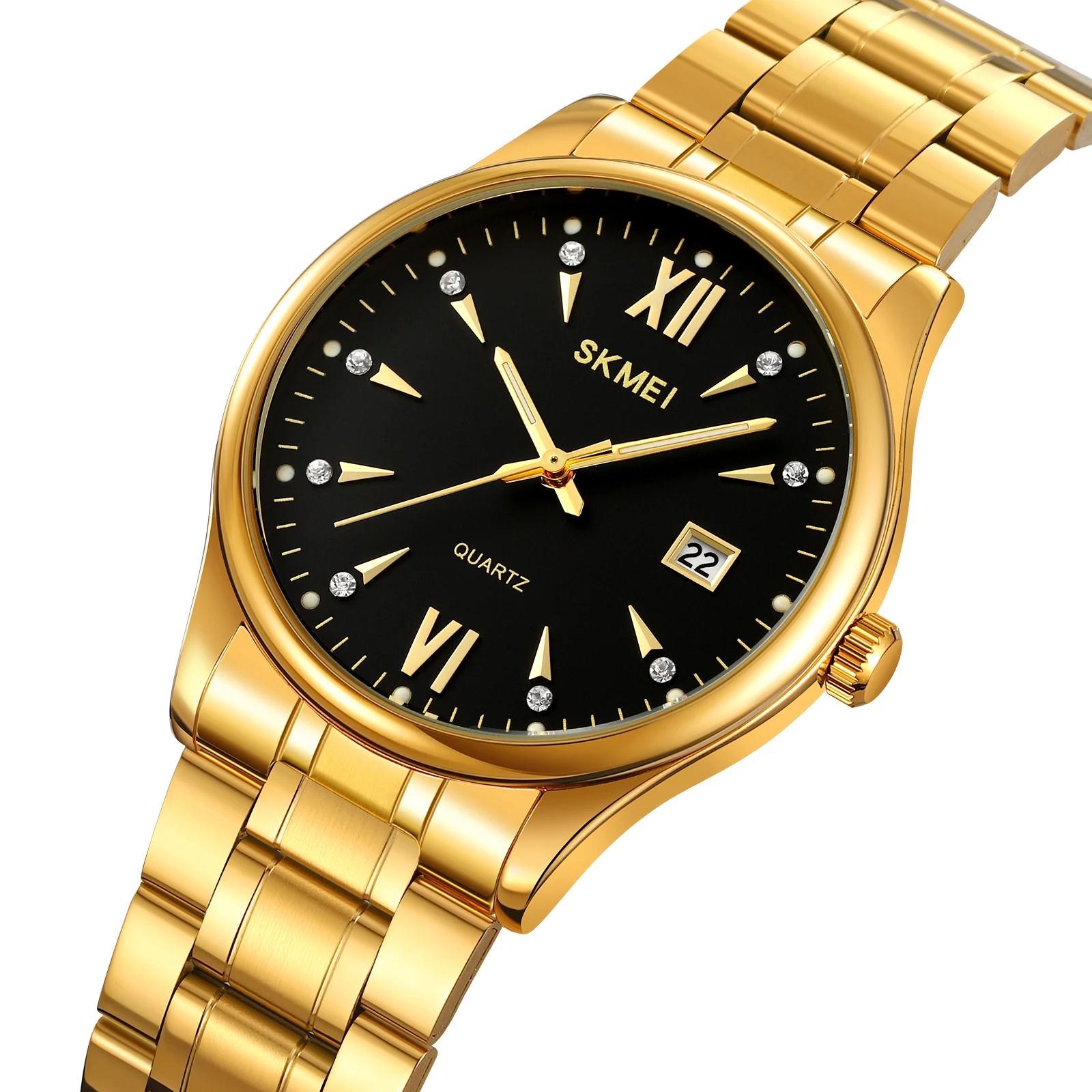 SKMEI 2158 latest gold design quartz watch classic men business watch waterproof date function