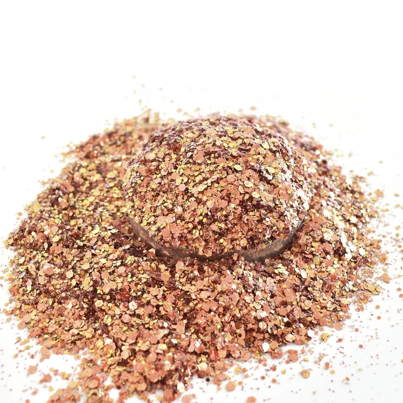 Hexagonal irregular mixed Glitter Powder Eco-friendly PET Solvent Resistant Cosmetic Grade Nail Art Eyeshadow Glitter Pigment