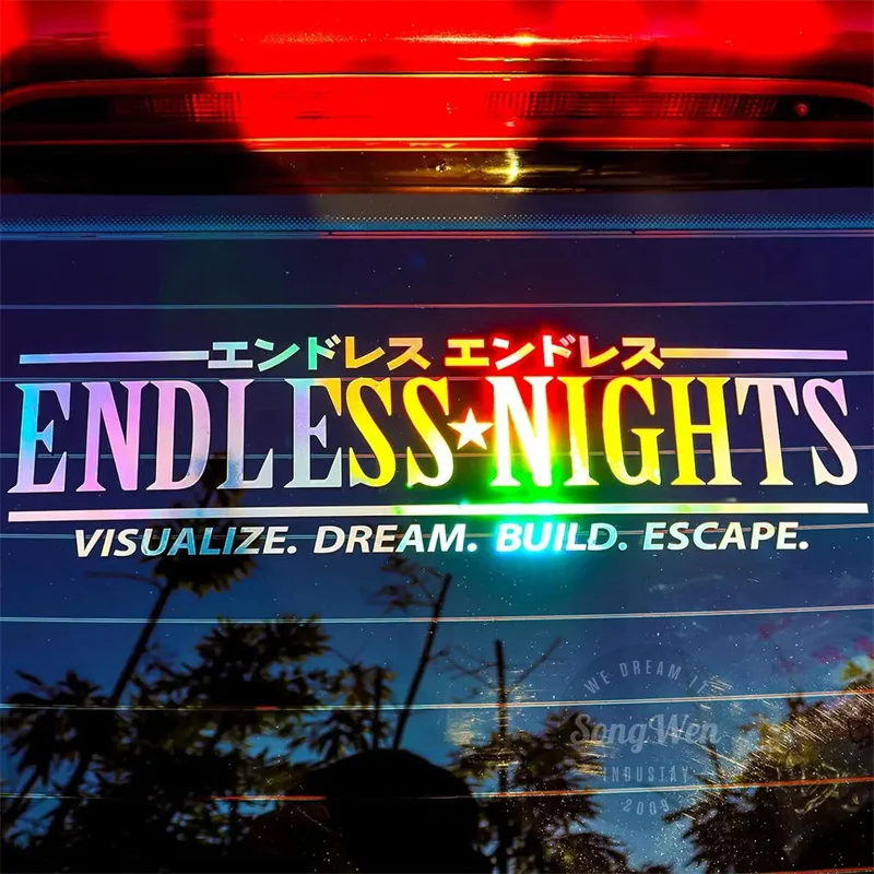 High Quality Weather Resistant Holographic Auto Transfer Stickers Die Cut 3D Vinyl Custom Car Decals